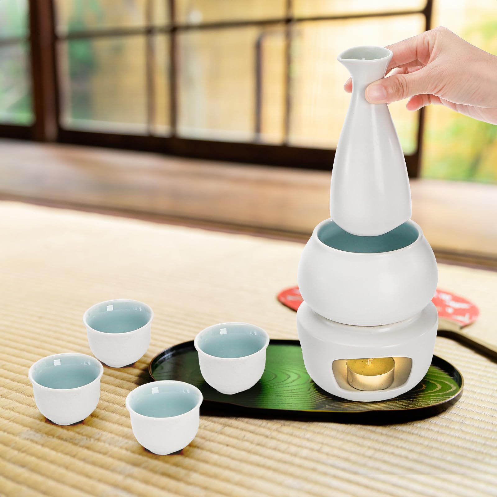 【sakky☆ 】Gel & Cream セット Amazon.com | Foraineam White Ceramic Sake Set with Warmer Pot